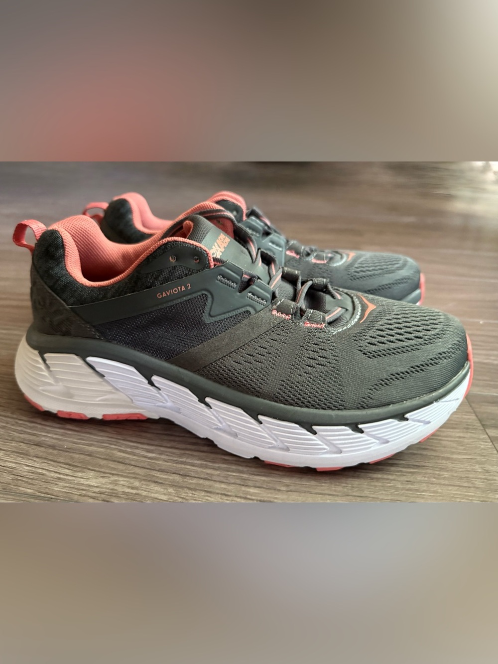 Hoka Gaviota 2 Women's Black with Coral Support Stability Running Shoe